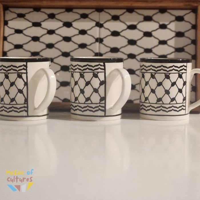 Kufiyyeh Pattern Mug with Tray