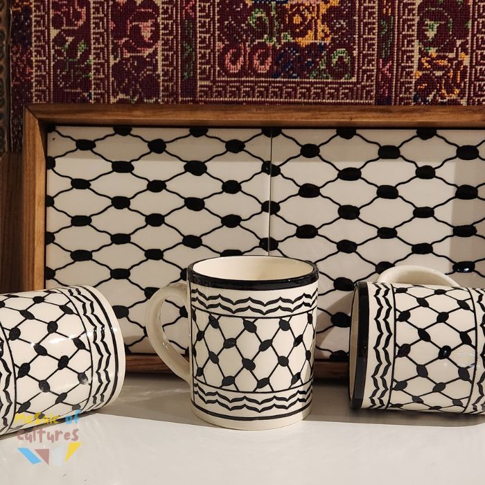 Kufiyyeh Pattern Mug with Tray