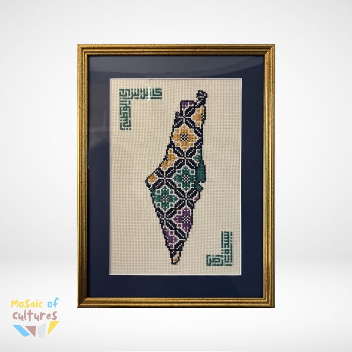 Palestine Map Tatreez Frame