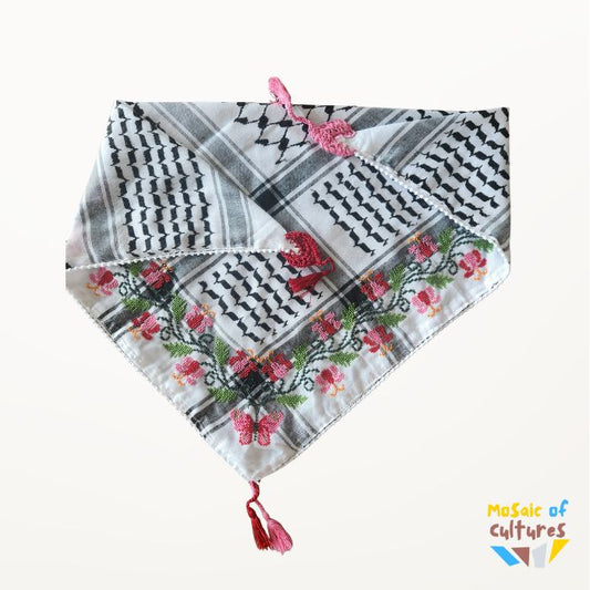 Kuffiyyeh Embroided Scarf Iris